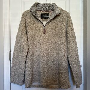 True Grit Men’s Shearling Sweater in Cream Size Medium